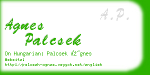 agnes palcsek business card